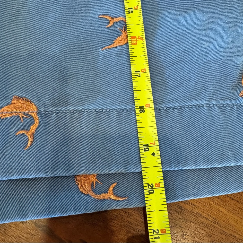 J. Crew Cotton Chino Flat Front Shorts With Embroidered Marlin Swordfish Size 38 - Picture 8 of 9